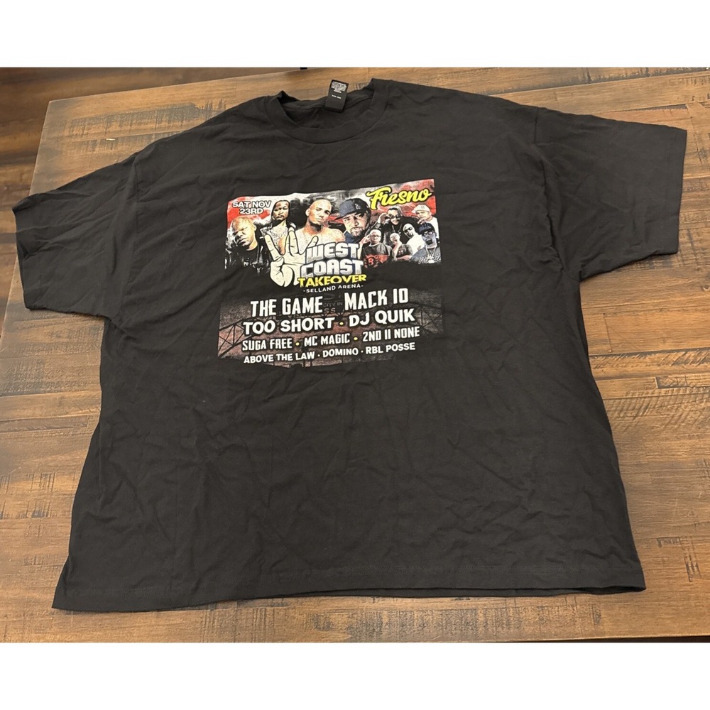 West Coast Takeover Tour 2024 Black Mens 3XL The Game Mack 10 Too Short DJ Quik